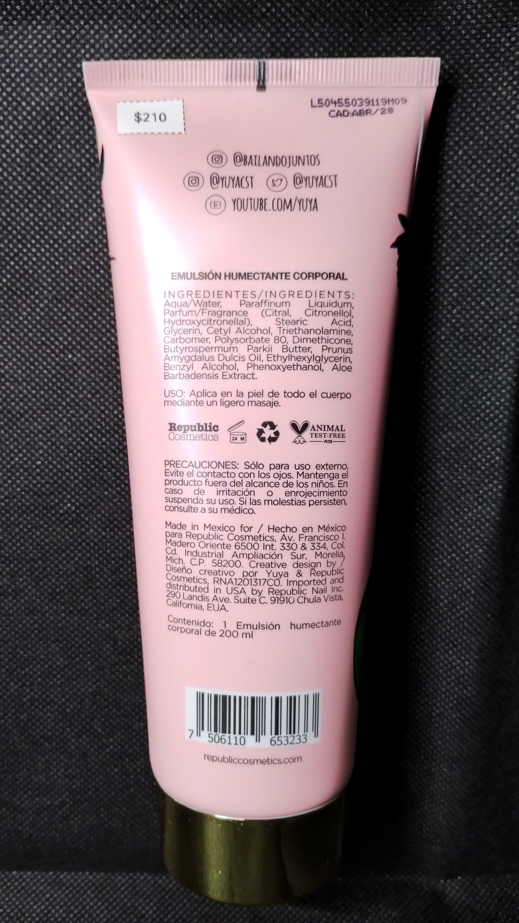 Emulsión humectante corporal