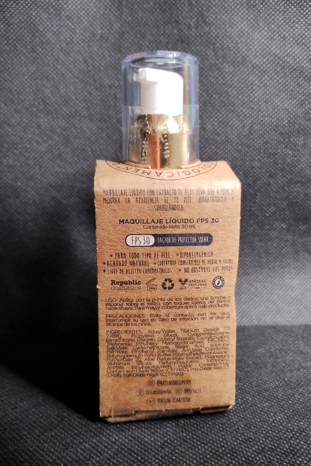Maquillaje líquido FPS 30